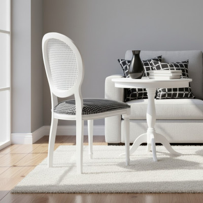 Upholstered Chair White Wooden Chair Dining Chair Kitchen Chair Wood Chair