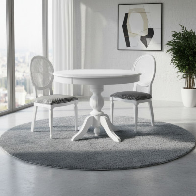 Wooden furniture dining set dining room dining table chairs 5-piece white dining nook