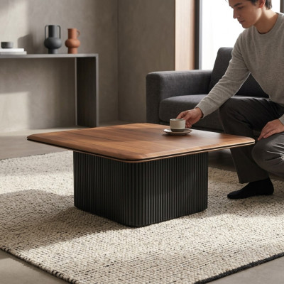 Coffee table wooden brown table design