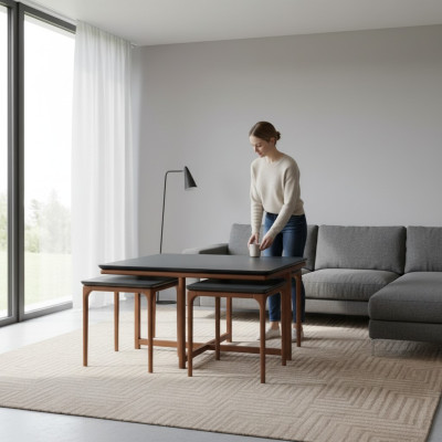 Group of Coffee Tables, Side Tables, Coffee Tables, Sofa Tables, Wood, Black
