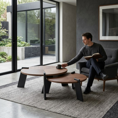 Coffee table side table wood brown table design