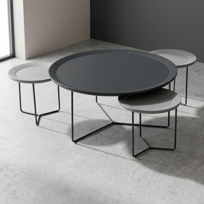 Coffee table set side table black table