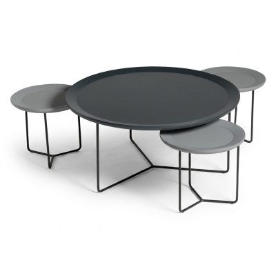 Coffee table set side table black table