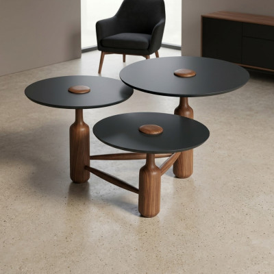 Complete coffee table side table wood brown