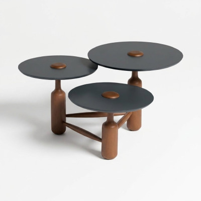 Complete coffee table side table wood brown