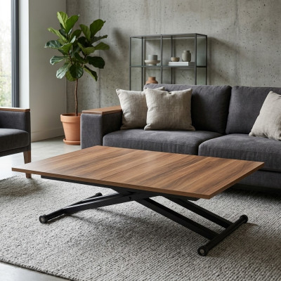 Dining table coffee table extendable table wood brown coffee table 120 cm