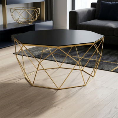 Modern coffee table side table glass gold table