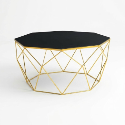 Modern coffee table side table glass gold table