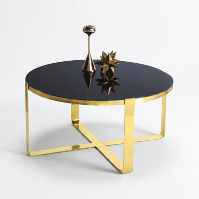 Coffee Table Modern Sofa Side Table Glass Gold Table