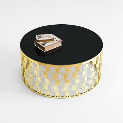 Coffee table side table gold table modern glass table