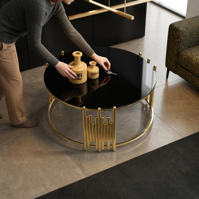 Living room coffee table table coffee table side table gold sofa table