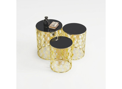 Group of side tables coffee tables sofa tables 3-piece set coffee tables gold