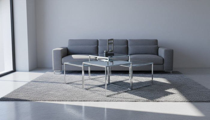 Silver coffee table, table, coffee table, side table, sofa table, living room.