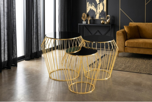 Complete side tables coffee tables sofa tables 3-piece coffee tables gold