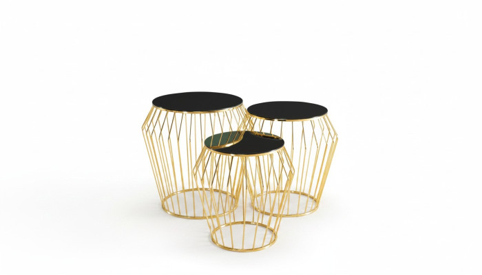 Complete side tables coffee tables sofa tables 3-piece coffee tables gold