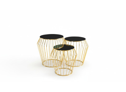 Complete side tables coffee tables sofa tables 3-piece coffee tables gold