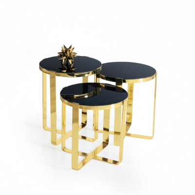 Group of side tables coffee tables sofa tables 3-piece set coffee tables gold