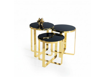 Group of side tables coffee tables sofa tables 3-piece set coffee tables gold