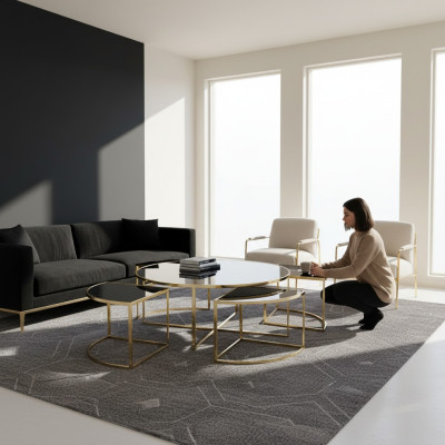 Coffee tables complete tables side tables sofa tables 5-piece black