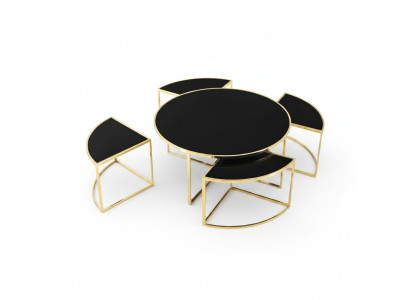 Coffee tables complete tables side tables sofa tables 5-piece black