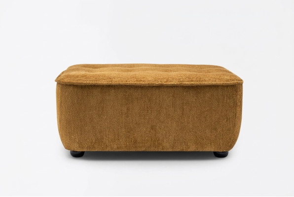 Stool, upholstered stool, sofa stool, footstool, brown fabric.