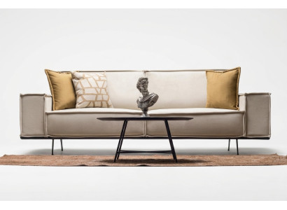 Two-seater sofa 2-seater fabric sofa upholstered sofa beige couch modern