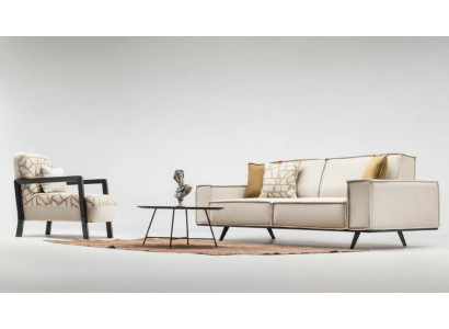 Complete sofa upholstered sofa two-seater armchair beige upholstered sofa modern