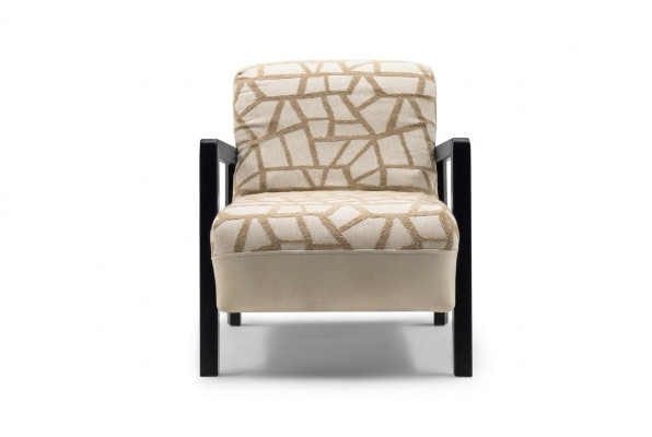 Armchair wingback chair fabric chair beige upholstery living room single seater seat