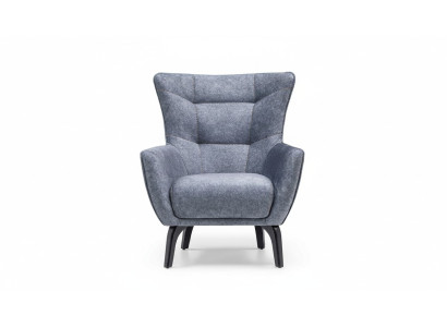 Armchair Living Room Wing Chair Fabric Armchair Gray Upholstered Single-Seater Chair