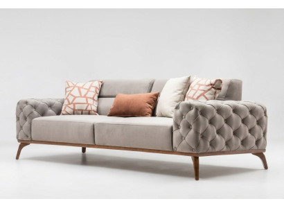 Couch Upholstered Sofa Three-Seater Sofa 3-Seater Fabric Sofa Gray Modern