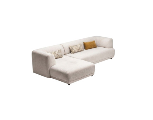 Corner suite corner sofa L-shaped fabric sofa upholstered sofa couch sofa beige