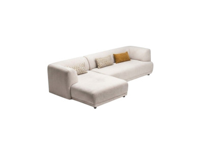 Corner suite corner sofa L-shaped fabric sofa upholstered sofa couch sofa beige
