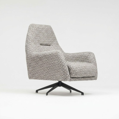 Armchair living room wingback chair fabric armchair grey upholstered single-seater seat