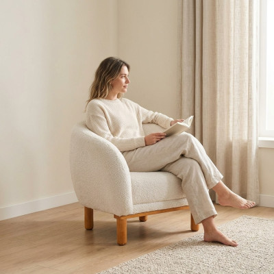 Armchair Cocktail Chair White Wing Chair Fabric Armchair Upholstered Seat