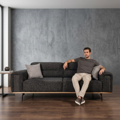 Fabric sofa design three-seater gray sofa 3-seater upholstered sofa couch