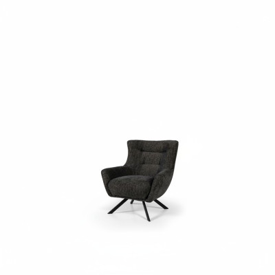 Living room armchair wingback chair fabric armchair gray upholstery seat single-seater