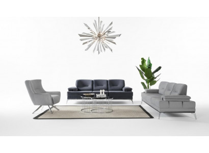 Complete Fabric Sofa Set Modern Upholstered Couches Three-Seater Armchair