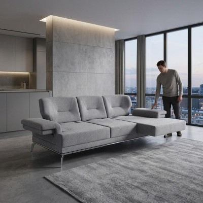 Sofa Fabric Sofa Design Three-Seater Gray 3-Seater Upholstered Sofa Couch