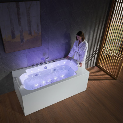 Whirlpool LED Tub Spa Indoor Bathtub Whirlpool Tub Hydrotherapy