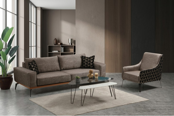 Three-seater sofa set armchair fabric sofa upholstered sofa gray couch sofa
