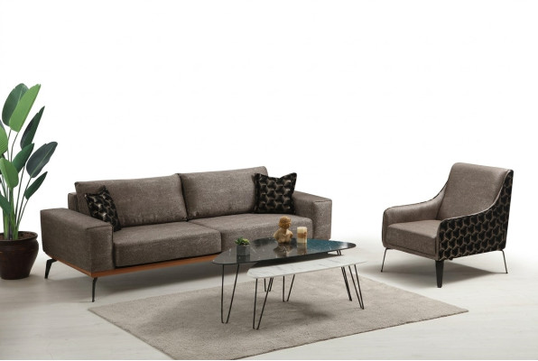 Three-seater sofa set armchair fabric sofa upholstered sofa gray couch sofa