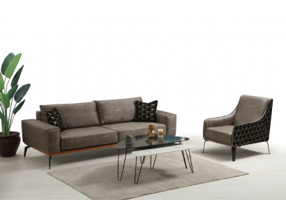 Three-seater sofa set armchair fabric sofa upholstered sofa gray couch sofa