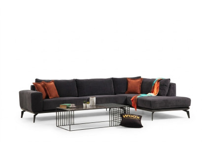 Exclusive gray upholstered corner sofa designer corner suite modern couches