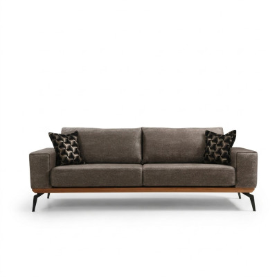 Three-seater couch, fabric sofa, upholstered sofa, gray sofa, modern fabric, 3-seater.