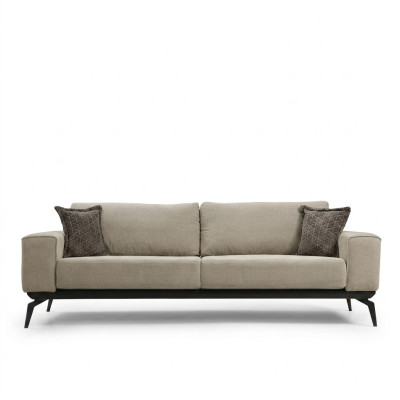 Three-seater fabric sofa upholstered sofa beige sofa modern fabric 3-seat couch.