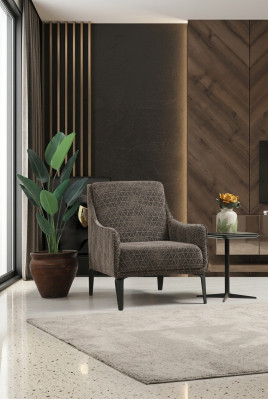 Wing chair, fabric armchair, armchair, single-seater, fabric gray upholstery furniture