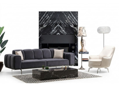 Complete couch set three-seater armchair couch gray fabric sofa sofas