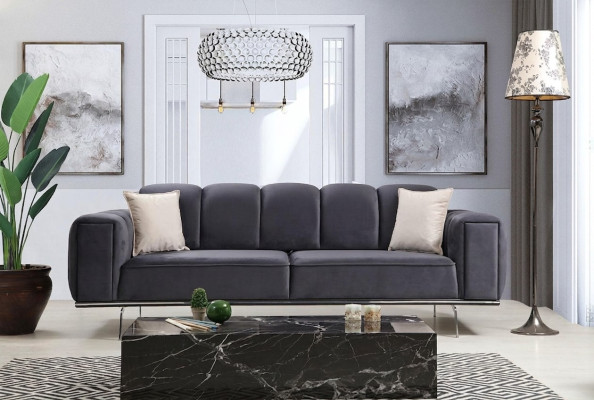 Modern three-seater couch fabric sofa upholstered sofa gray sofa fabric 3 seats