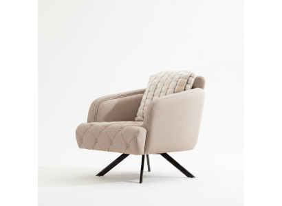 Fabric armchair living room armchair wingback armchair gray upholstered seat single-seater