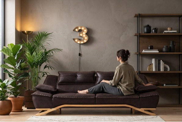 Couch Three-Seater Fabric Sofa Design Sofa Three-Seater Upholstered Sofa Black